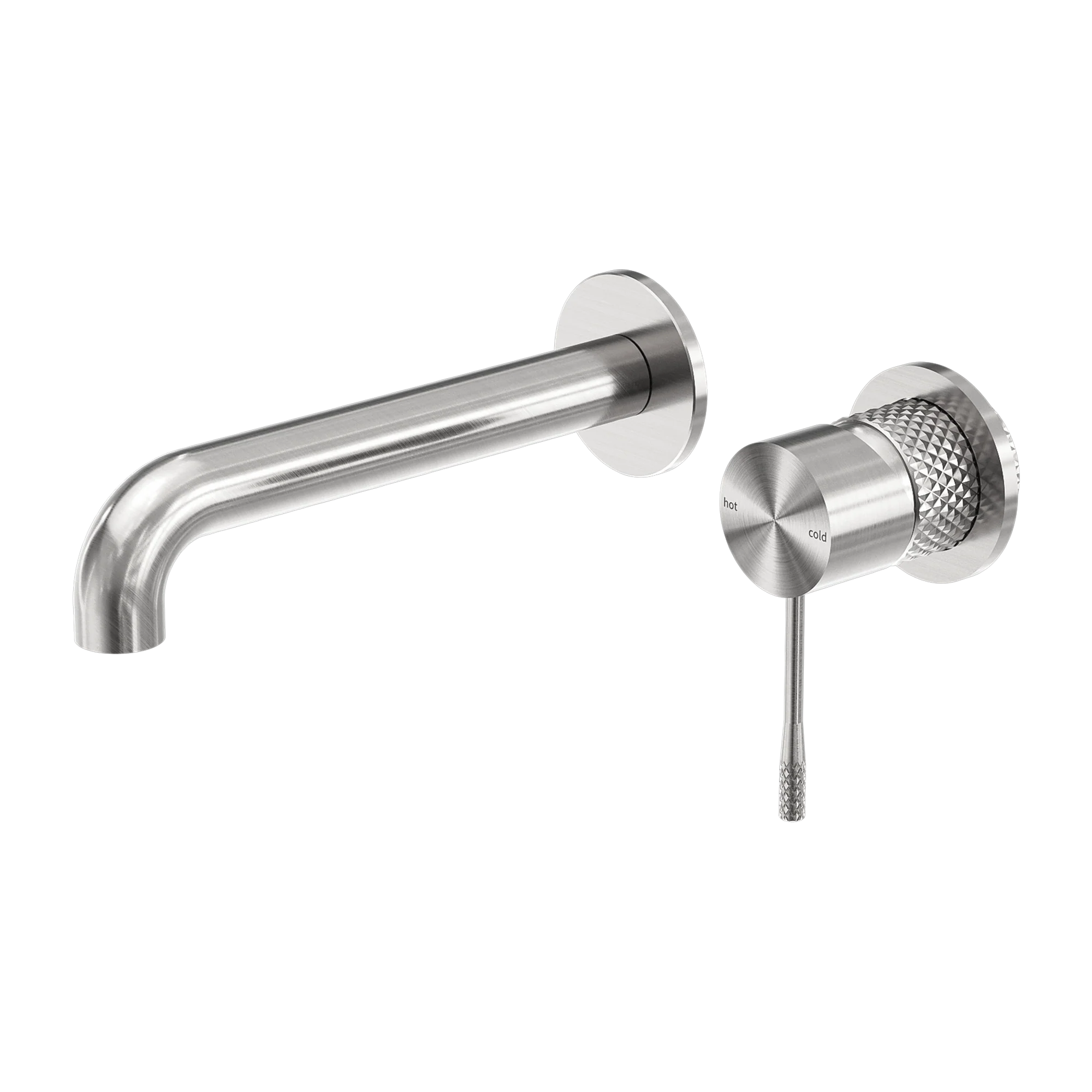Nero Opal Wall Basin/Bath Mixer Separate Back Plate 120mm Brushed Nickel