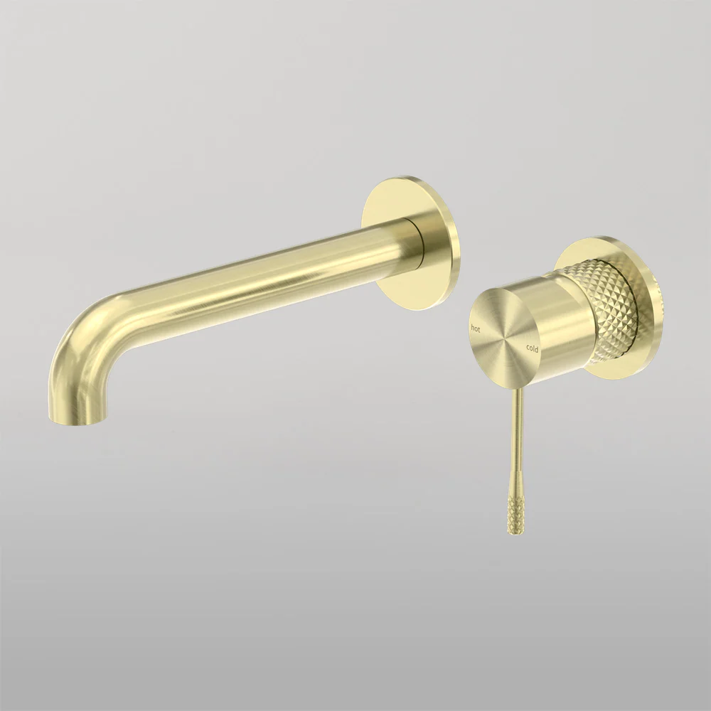 Nero Opal Wall Basin/Bath Mixer Separate Back Plate 260mm Brushed Gold - Image 2