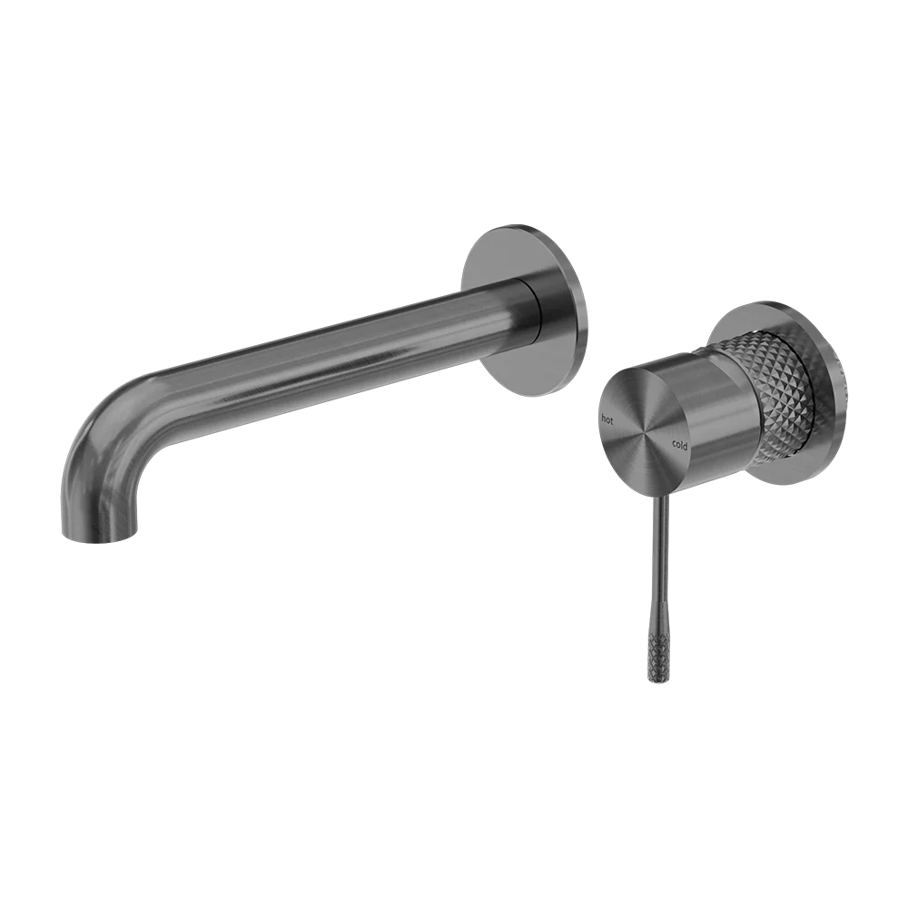 Nero Opal Wall Basin/Bath Mixer Separate Black Plate 260mm Spout Graphite - Image 3