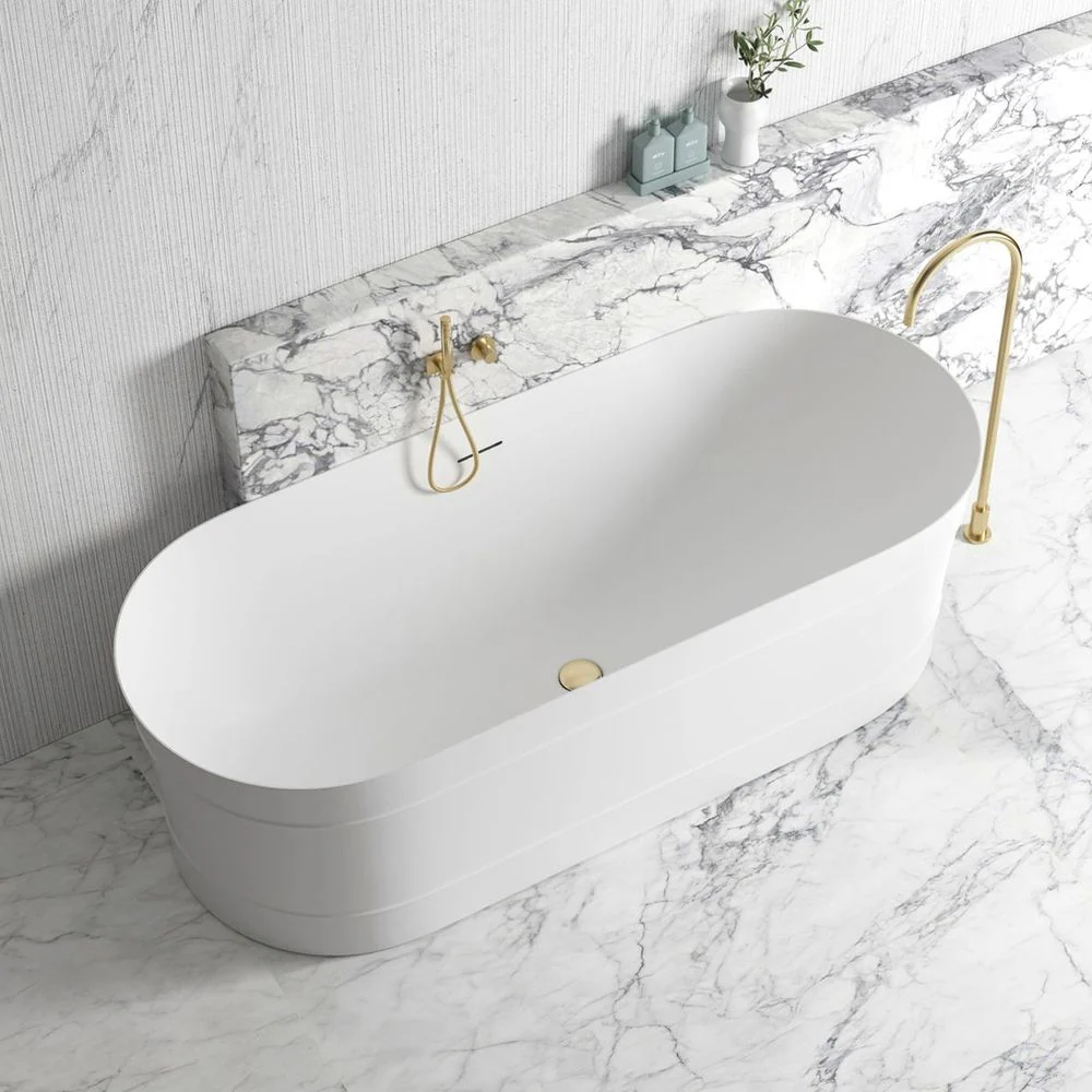 Otti Attica Bondi 1700mm Bath with Overflow Gloss White - Image 2