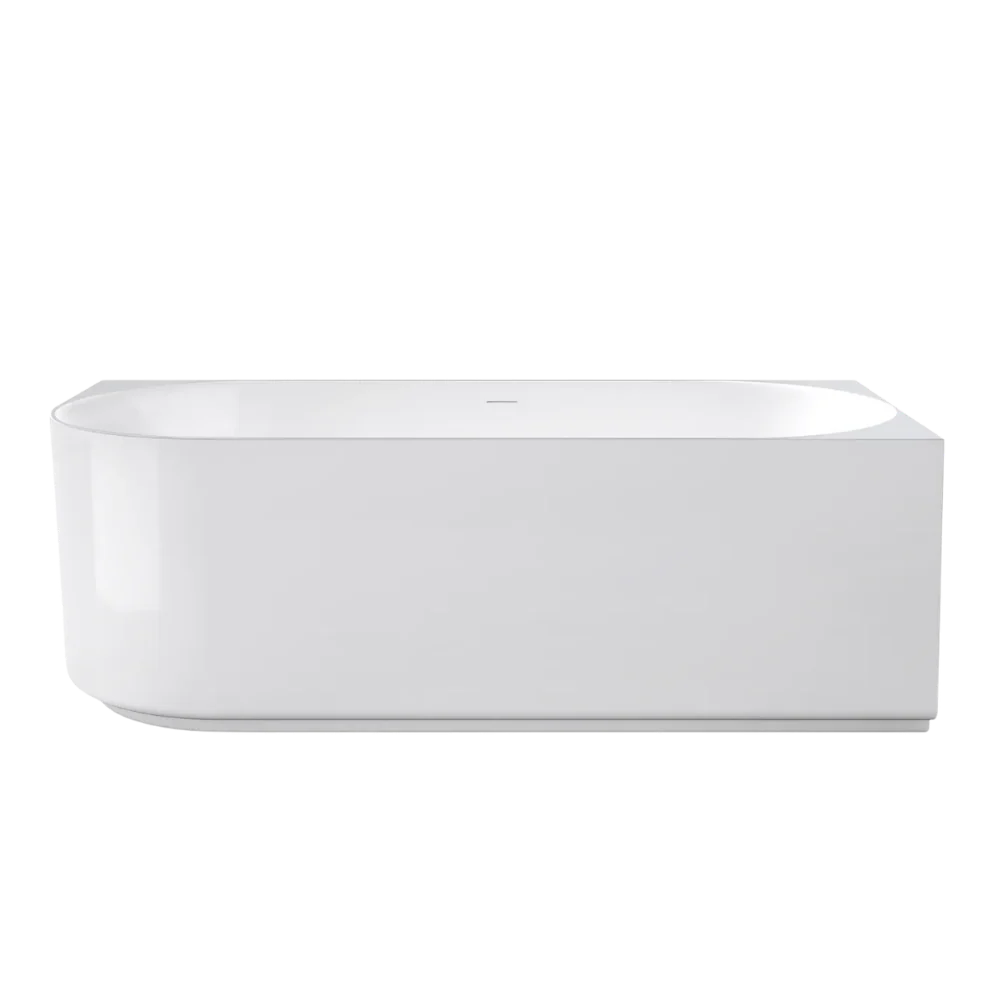 Otti Attica Celine 1700mm Right Corner Bath with Overflow Gloss White - Image 3