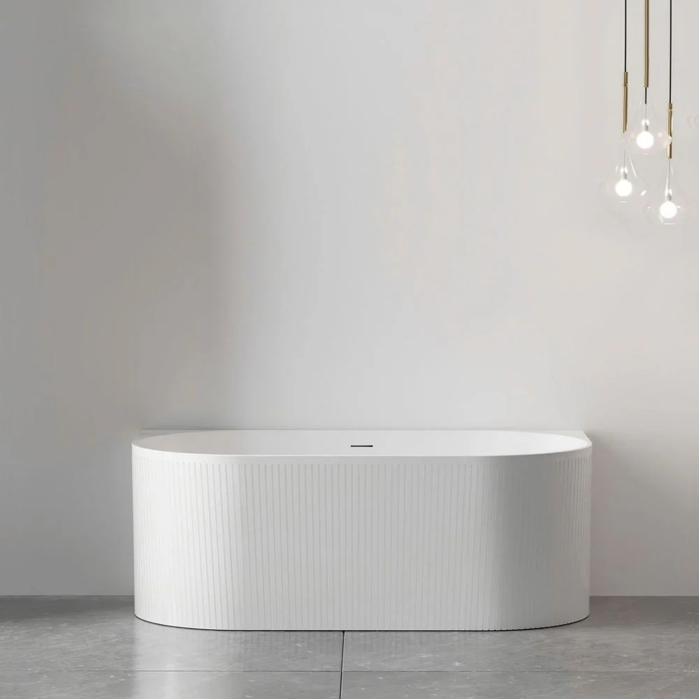 Otti Attica Noosa 1500mm BTW Multi-Fit Bath with Overflow Matte White - Image 3