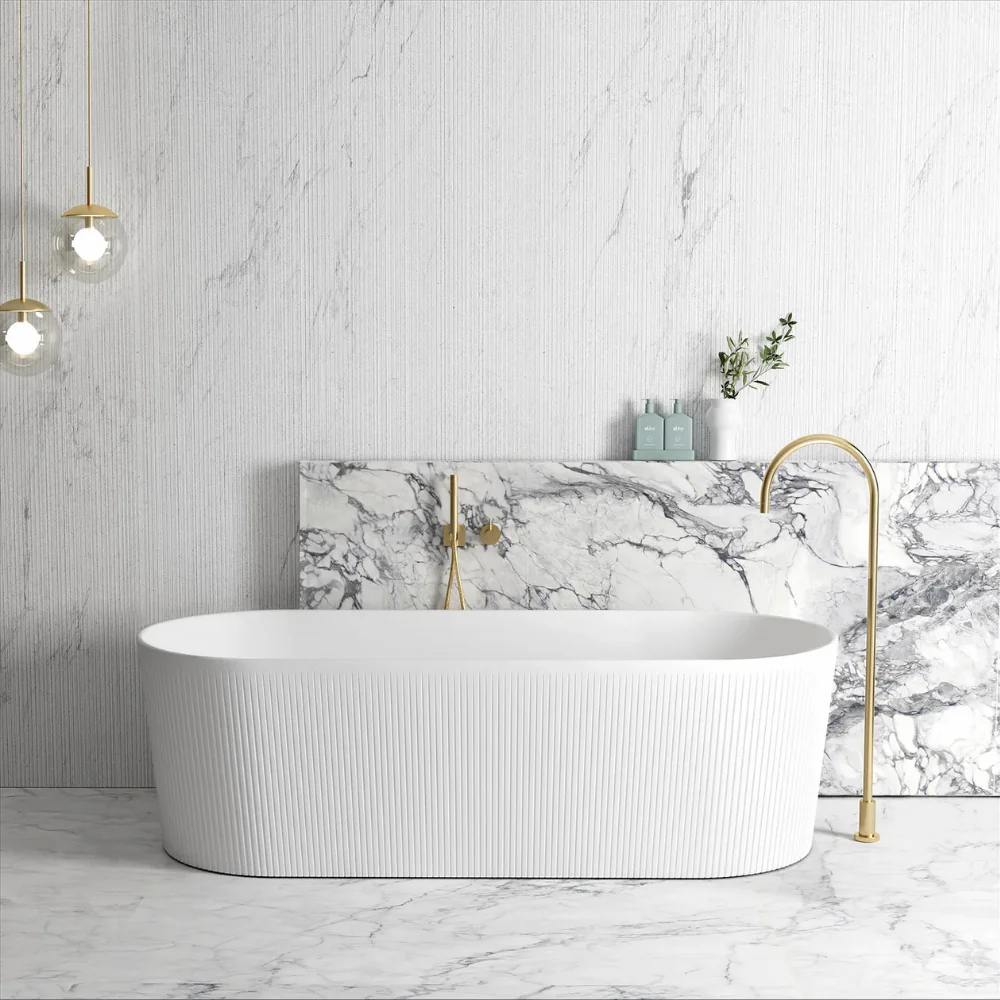 Otti Attica Noosa 1700mm Freestanding Bath Matte White - Image 2