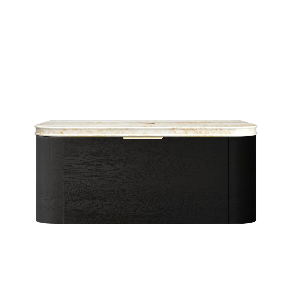 Otti Bondi 1200mm Black Oak Fluted Wall Hung Curve Vanity - Image 10