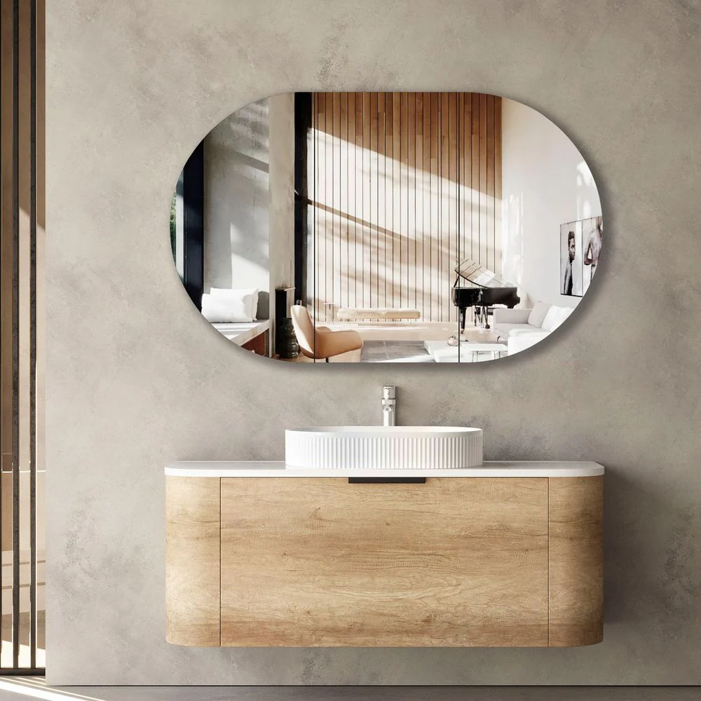Otti Bondi 1200mm Natural Oak Wall Hung Curve Vanity - Image 2