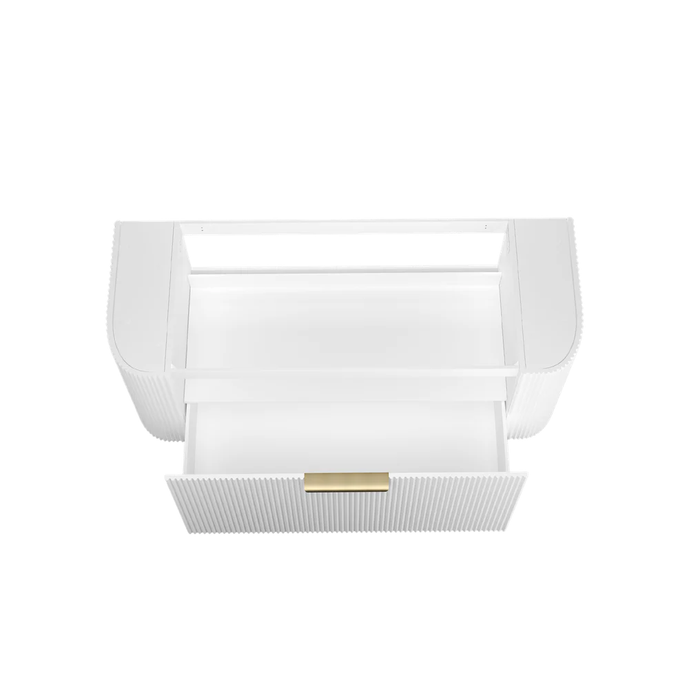 Otti Bondi 1200mm Satin White Fluted Wall Hung Curve Vanity - Image 6