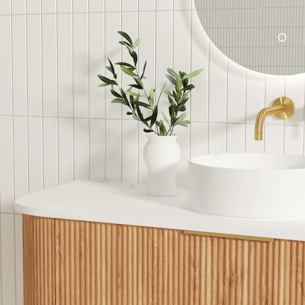 Otti Bondi 1200mm Woodland Oak Fluted Curve Vanity - Image 4
