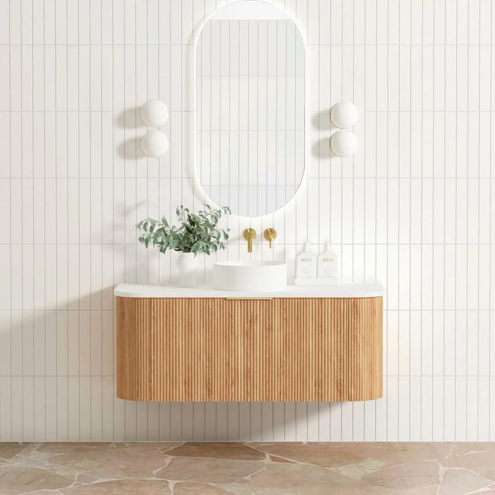 Otti Bondi 1200mm Woodland Oak Fluted Curve Vanity - Image 5