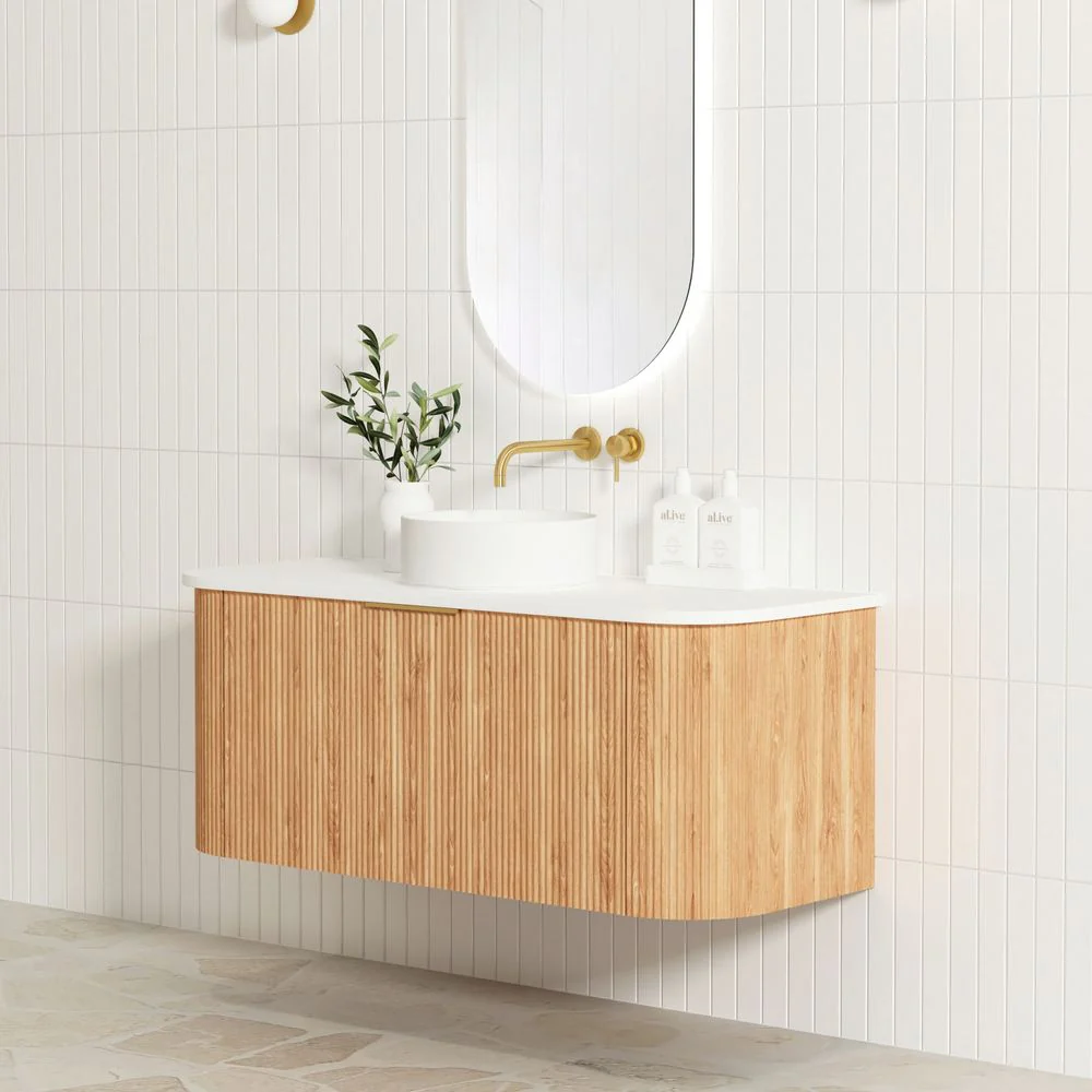 Otti Bondi 1200mm Woodland Oak Fluted Curve Vanity - Image 6