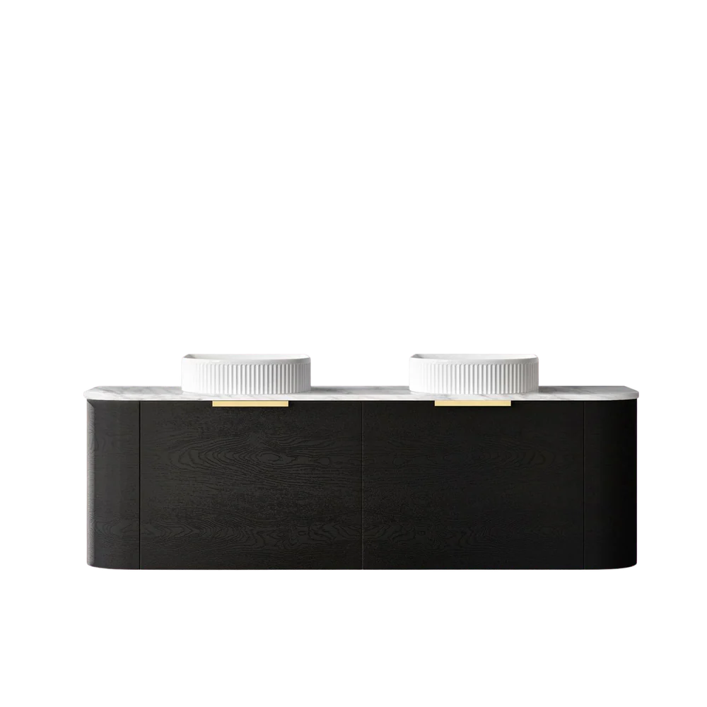 Otti Bondi 1500mm Black Oak Wall Hung Curve Vanity - Image 10