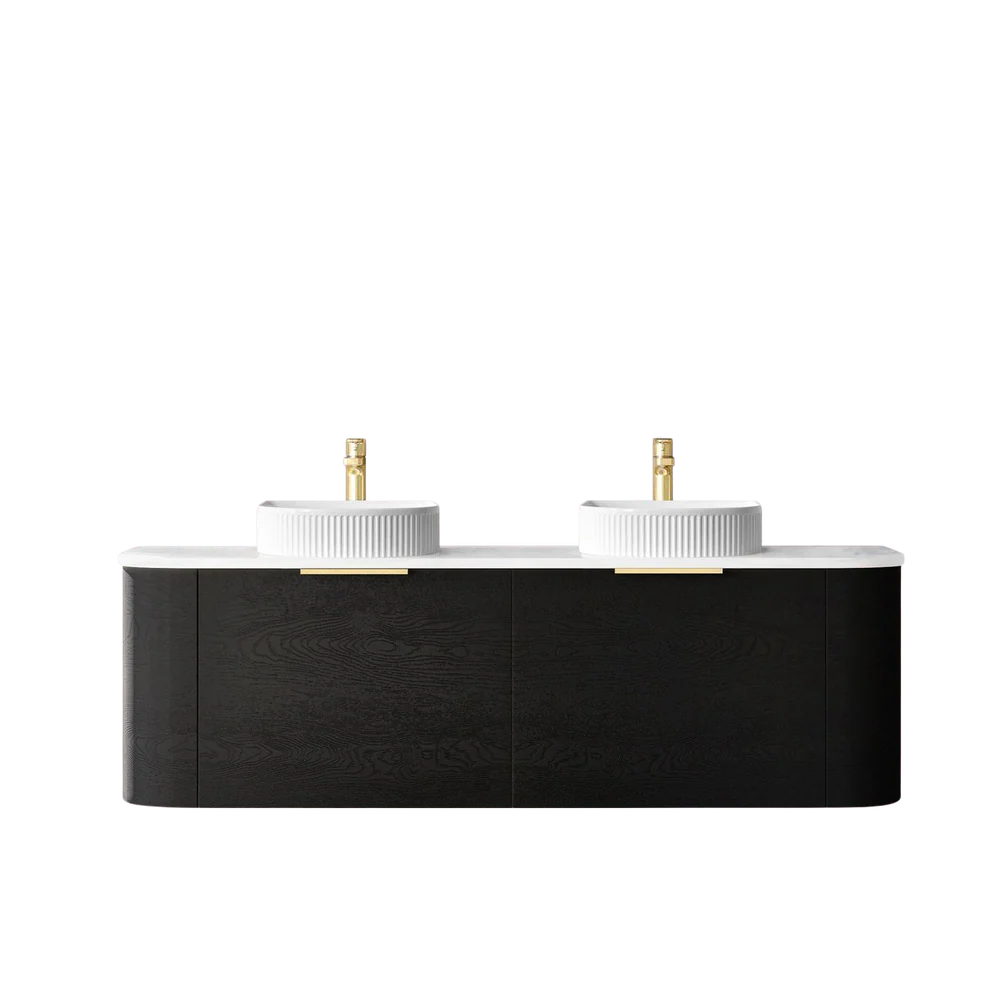 Otti Bondi 1500mm Black Oak Wall Hung Curve Vanity - Image 6