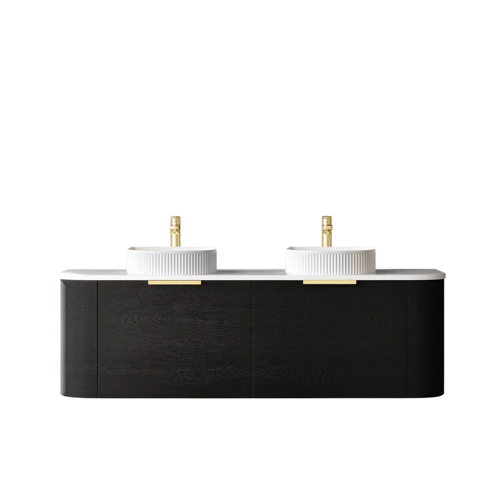 Otti Bondi 1500mm Black Oak Wall Hung Curve Vanity - Image 8