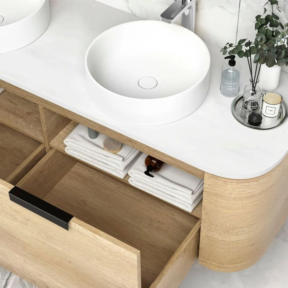 Otti Bondi 1500mm Natural Oak Wall Hung Curve Vanity - Image 4