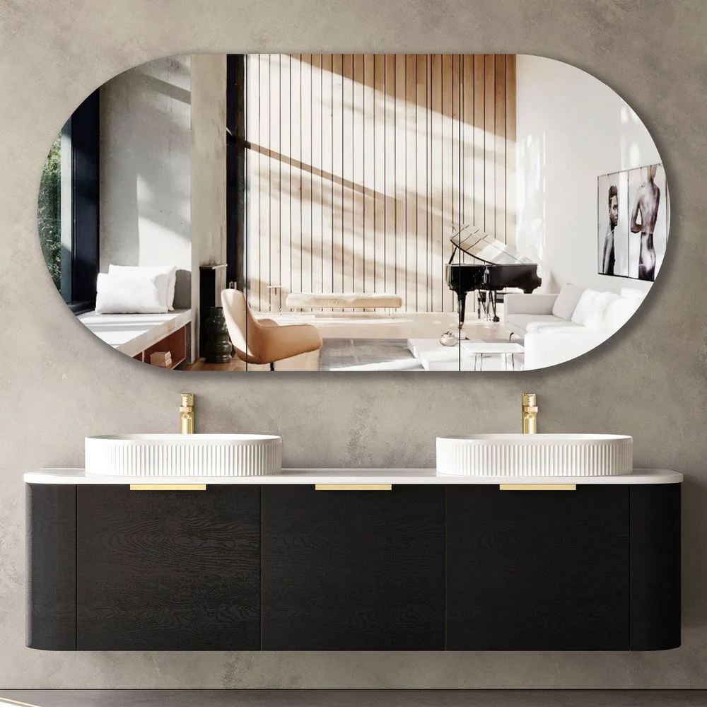 Otti Bondi 1800mm Black Oak Wall Hung Curve Vanity - Image 3