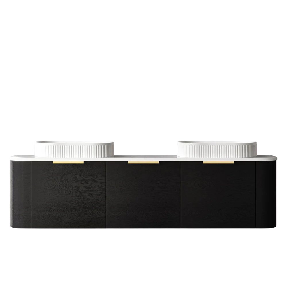 Otti Bondi 1800mm Black Oak Wall Hung Curve Vanity - Image 5
