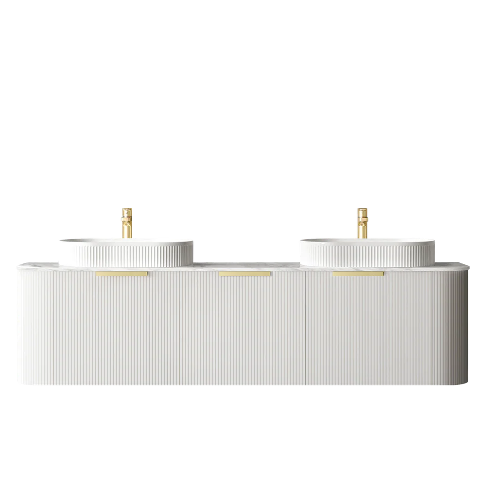 Otti Bondi 1800mm Satin White Fluted Wall Hung Curve Vanity - Image 6