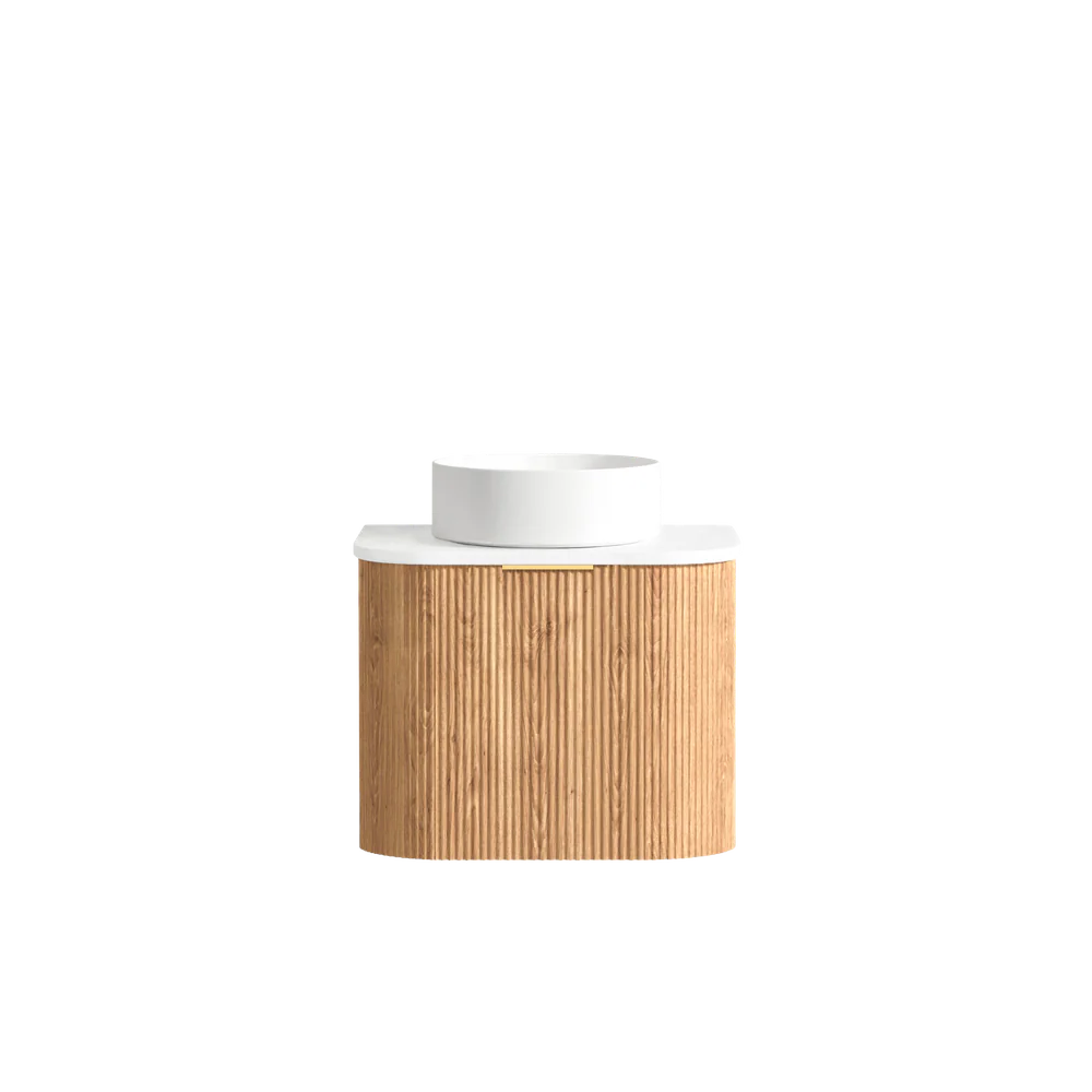 Otti Bondi 600mm Woodland Oak Fluted Curve Vanity - Image 3