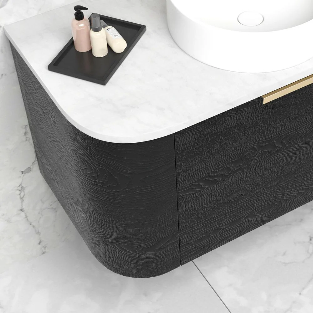 Otti Bondi 900mm Black Oak Wall Hung Curve Vanity - Image 6