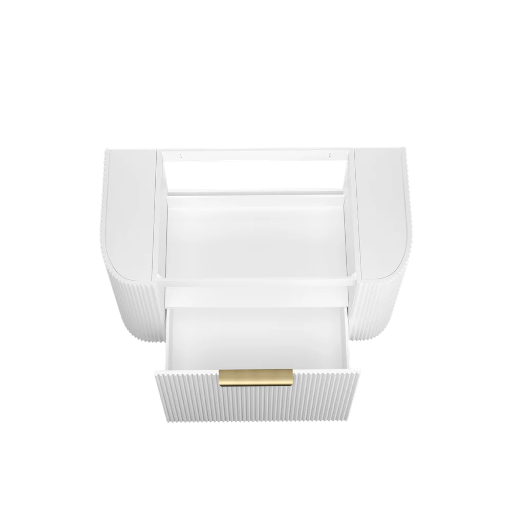 Otti Bondi 900mm Satin White Fluted Wall Hung Curve Vanity - Image 6