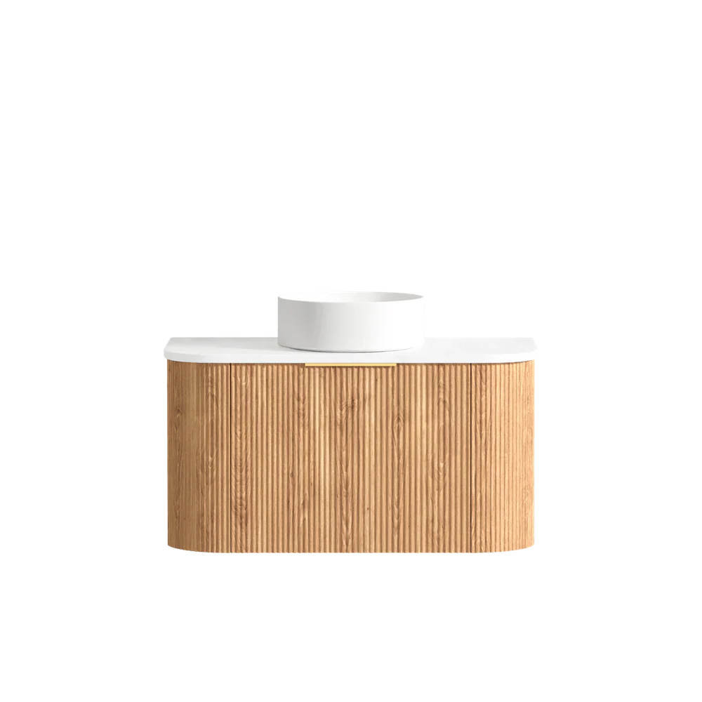 Otti Bondi 900mm Woodland Oak Fluted Curve Vanity - Image 5