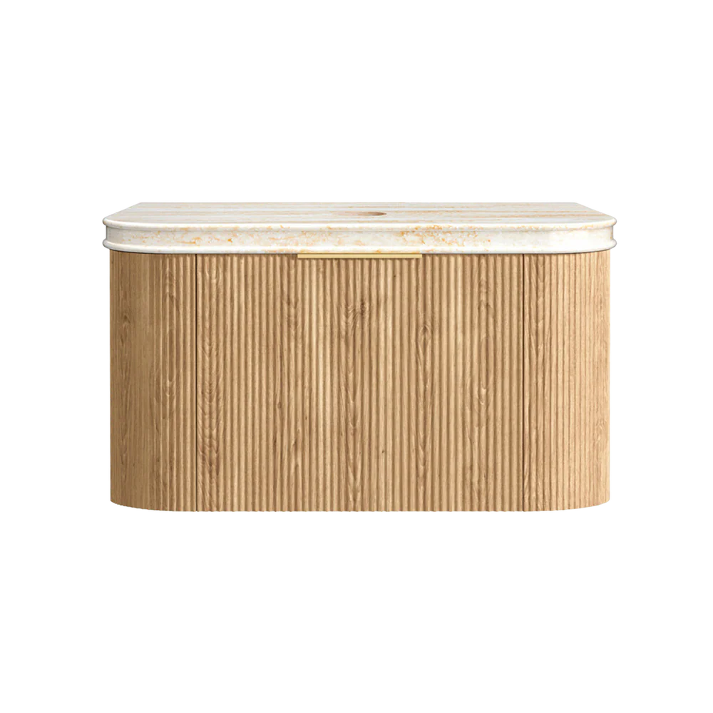 Otti Bondi 900mm Woodland Oak Fluted Curve Vanity - Image 9