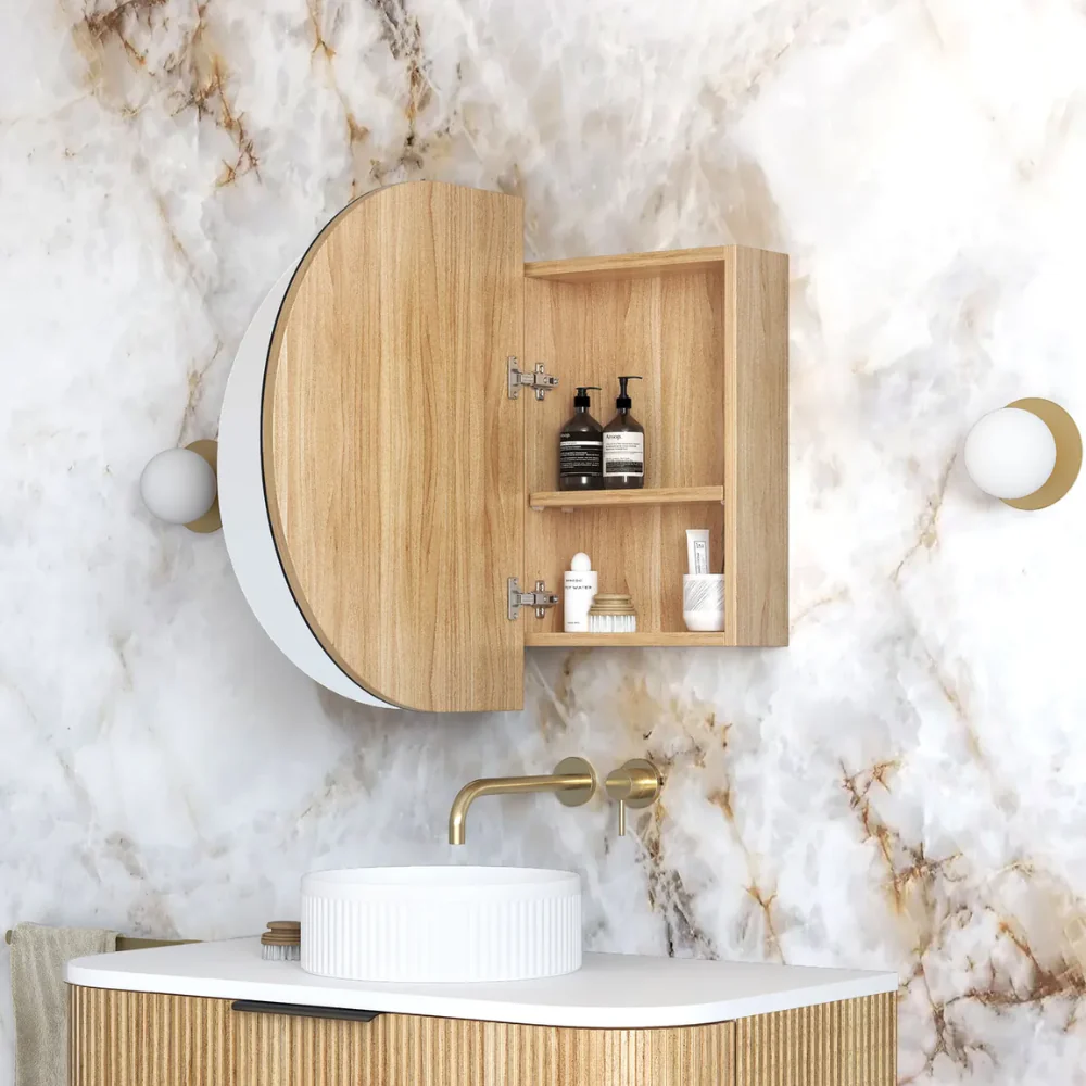 Otti Bondi 900x600 Woodland Oak Shaving Cabinet - Image 4