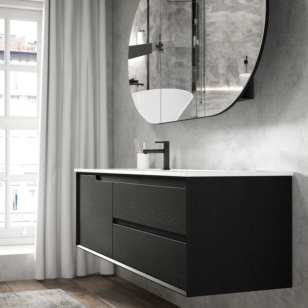 Otti Byron 1200mm Black Oak Wall Hung Vanity - Image 2