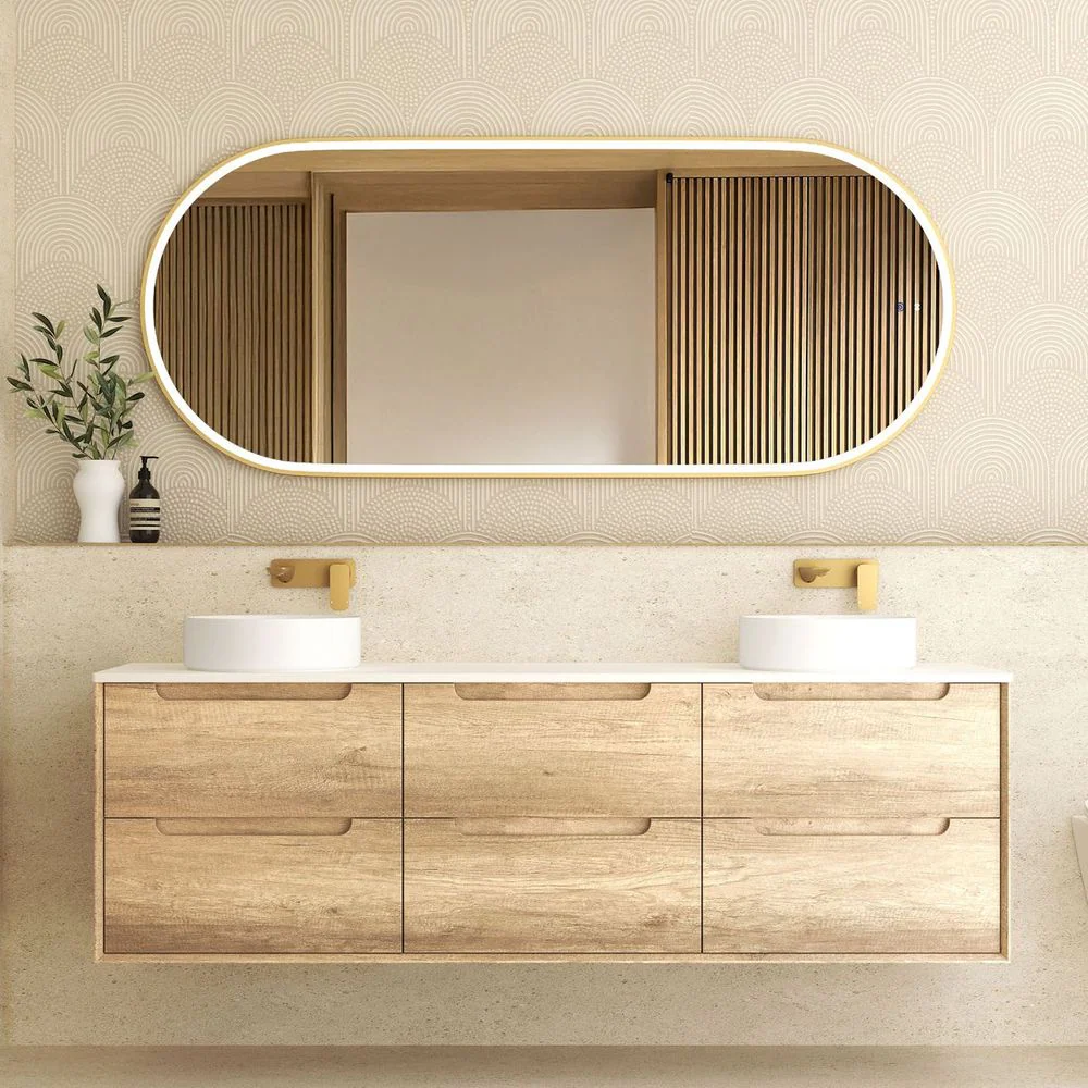 Otti Byron 1800mm Natural Oak Wall Hung Vanity - Image 3
