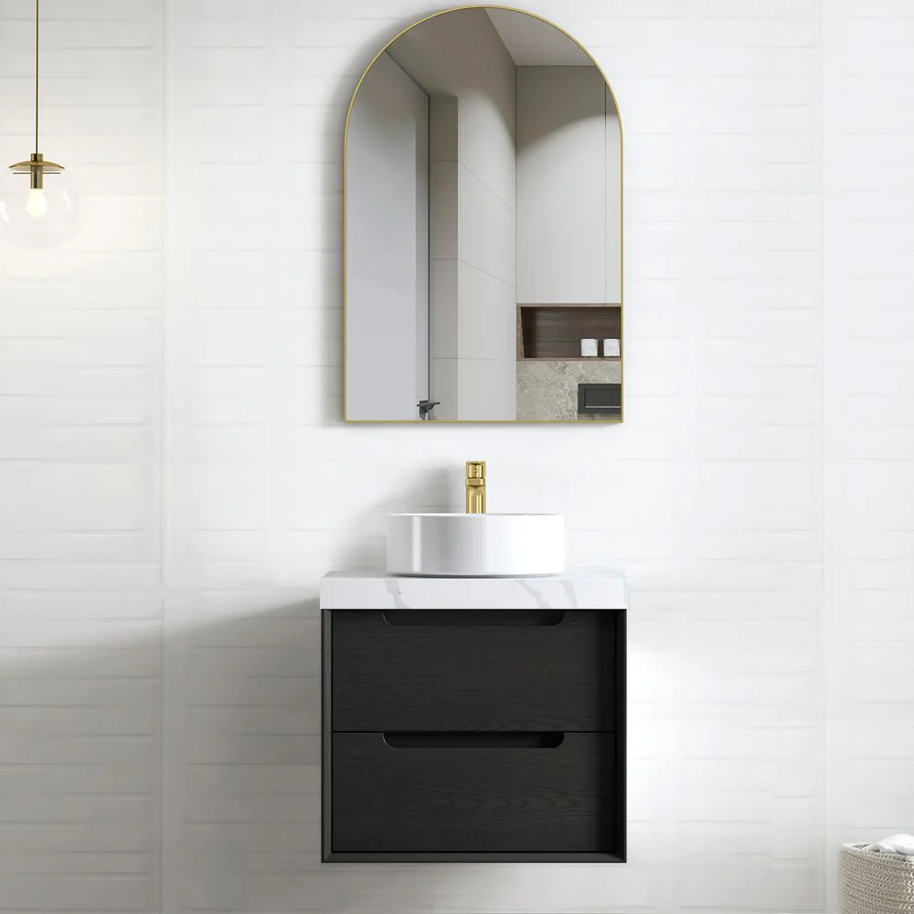 Otti Byron 600mm Black Oak Wall Hung Vanity - Image 2