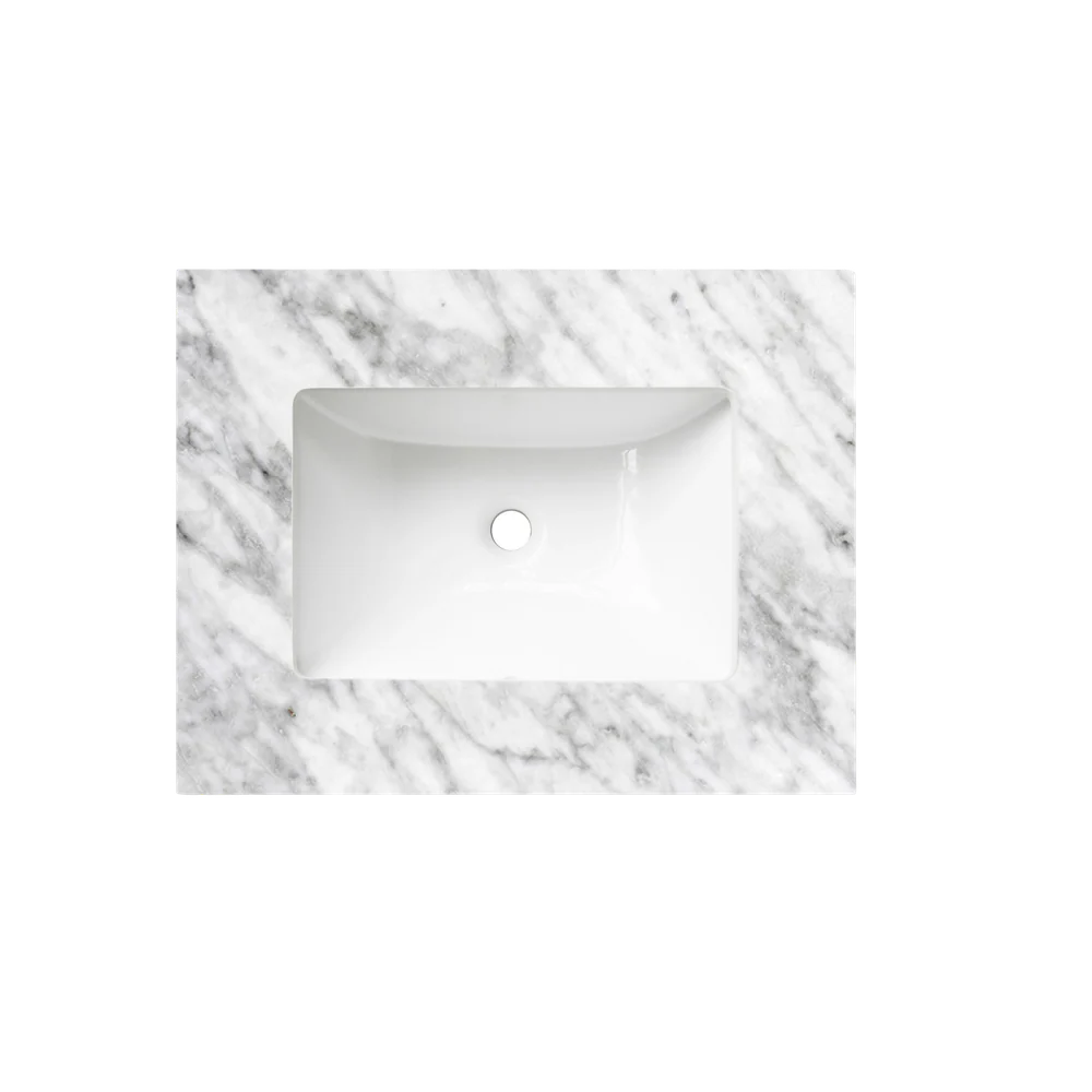 Otti Byron 600mm Black Oak Wall Hung Vanity with Natural Carrara Marble Top and Undermount Basin - Image 4