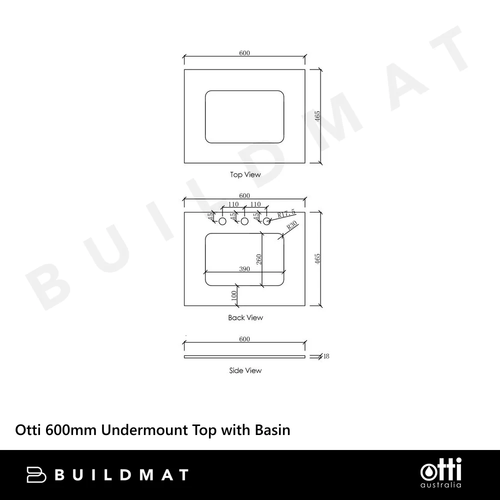 Otti Byron 600mm Natural Oak Wall Hung Vanity with Natural Carrara Marble Top and Undermount Basin - Image 6