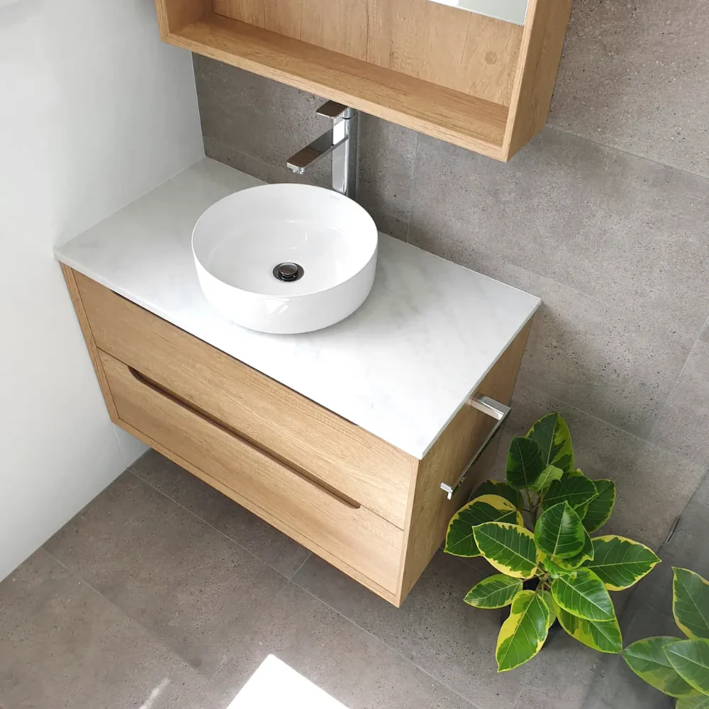 Otti Byron 750mm Natural Oak Wall Hung Vanity - Image 3