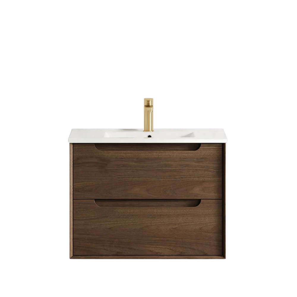 Otti Byron 750mm Sable Walnut Wall Hung Vanity - Image 4