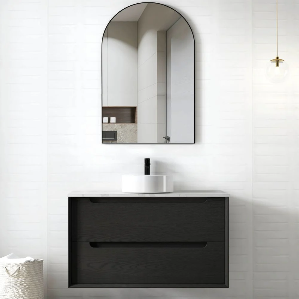 Otti Byron 900mm Black Oak Wall Hung Vanity - Image 2