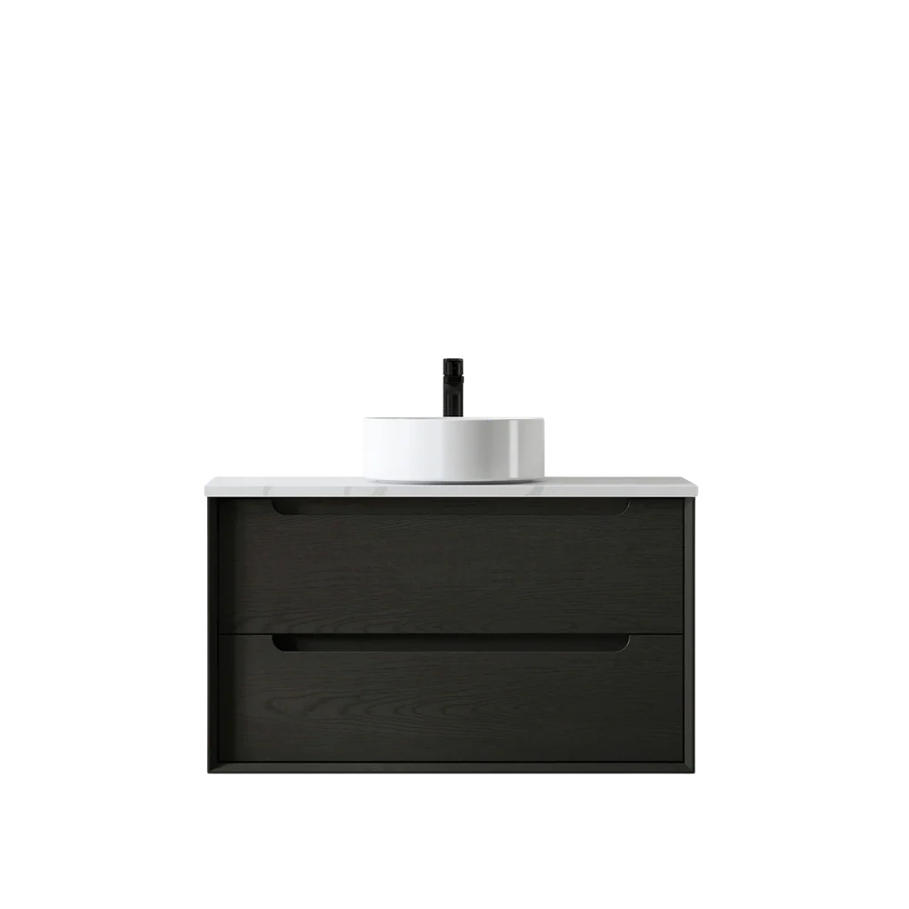 Otti Byron 900mm Black Oak Wall Hung Vanity - Image 3