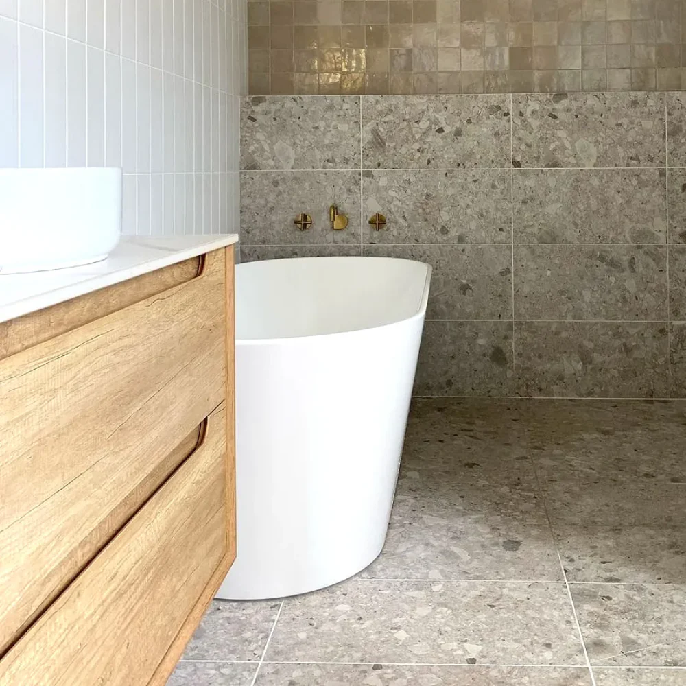 Otti Byron 900mm Natural Oak Wall Hung Vanity - Image 5