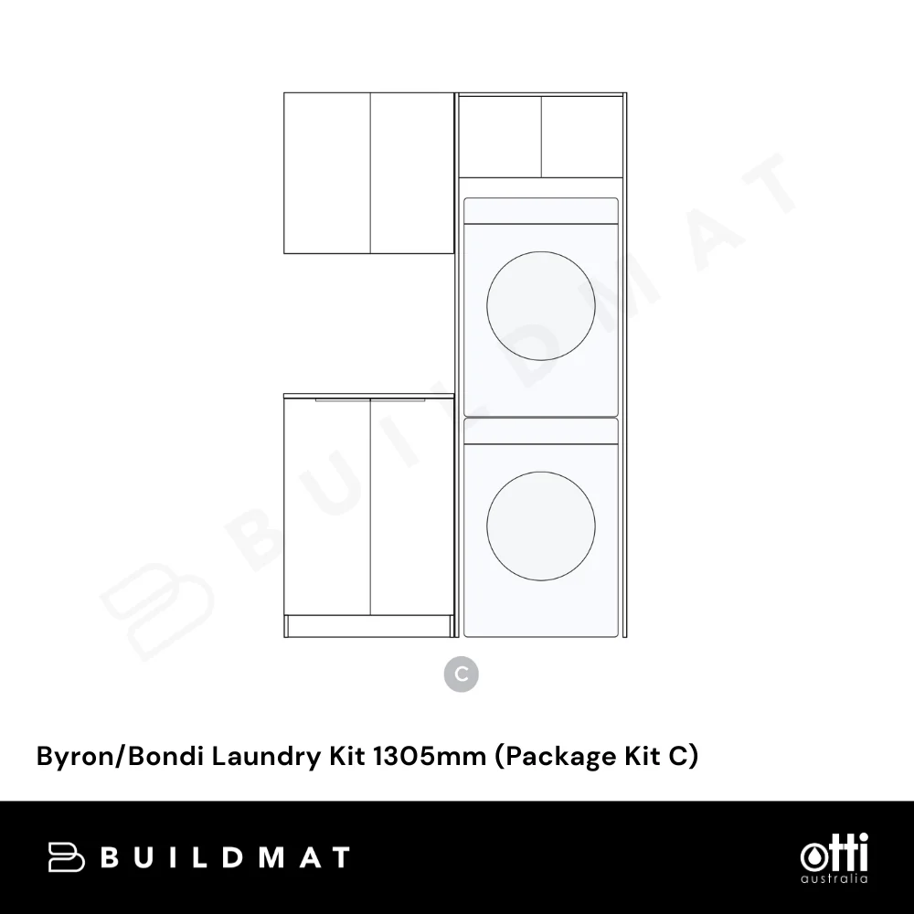Otti Byron/Bondi Natural Oak Laundry Kit 1305mm (Package Kit C) - Image 4