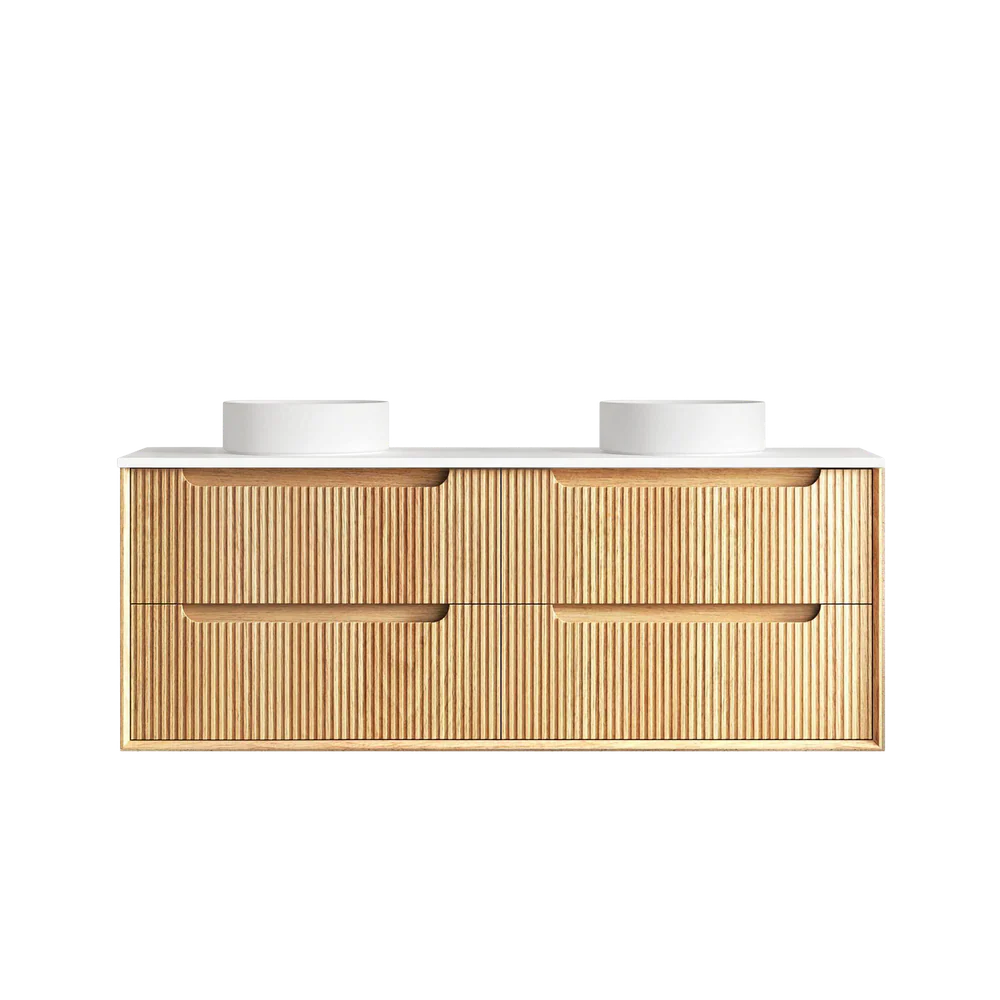 Otti Byron Fluted 1500mm Woodland Oak Wall Hung Vanity - Image 7