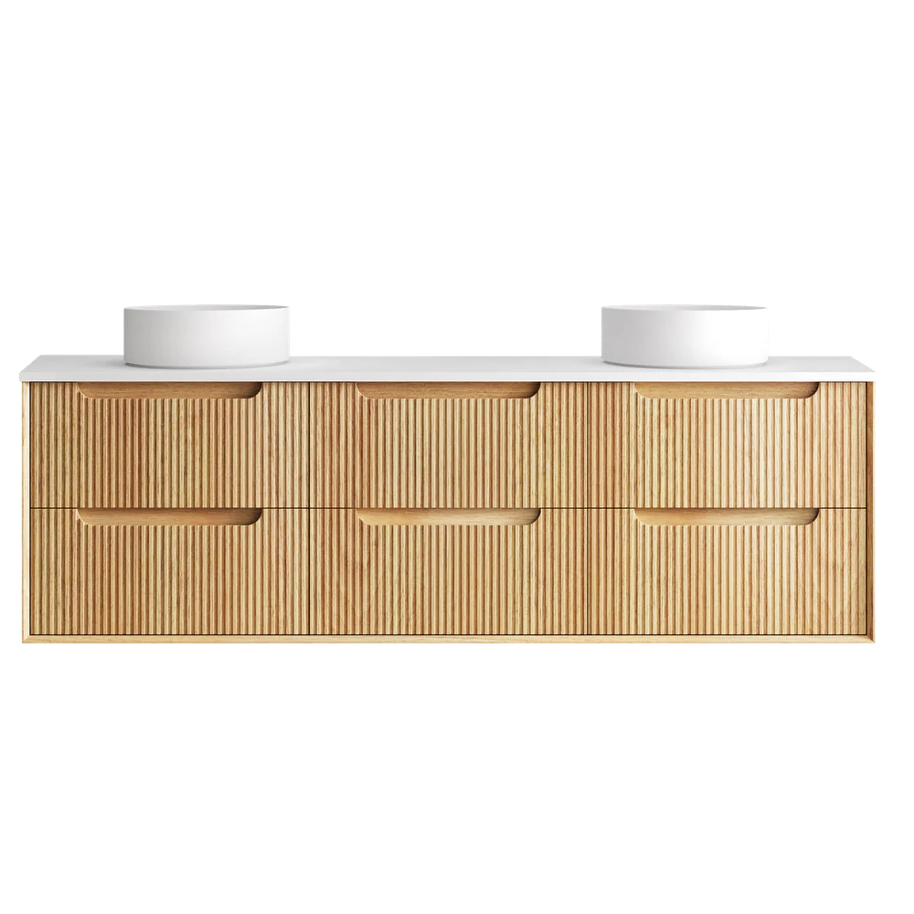 Otti Byron Fluted 1800mm Woodland Oak Wall Hung Vanity - Image 11