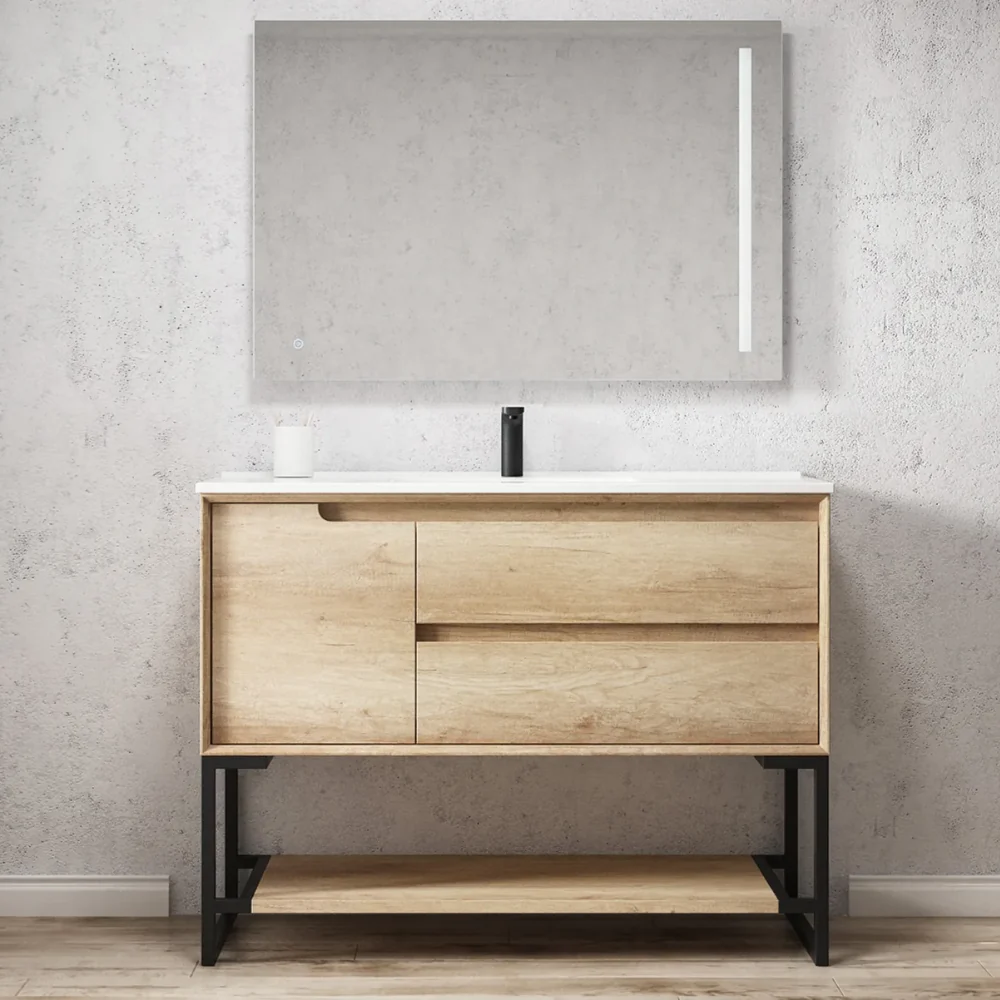 Otti Byron Leg with Shelf 1200x450 (Leg Only) Natural Oak - Image 2