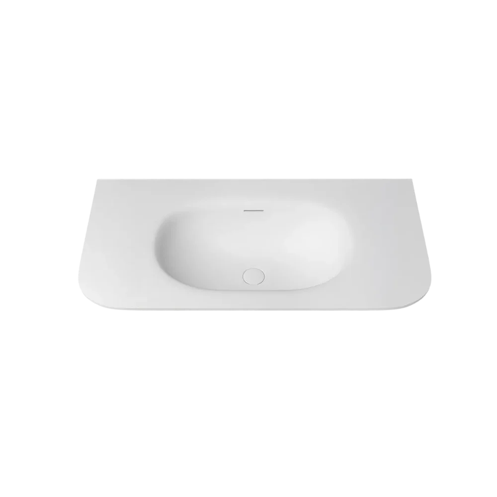 Otti Chloe 900mm Solid Surface Silk Matte White Top With Basin - Image 3