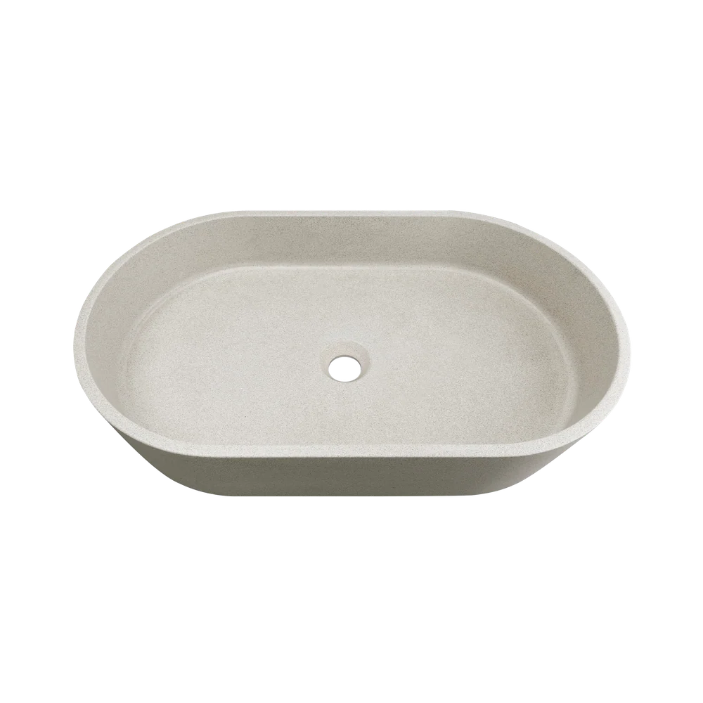 Otti Clayton Oval 600x350mm Concrete Basin Sand - Image 3