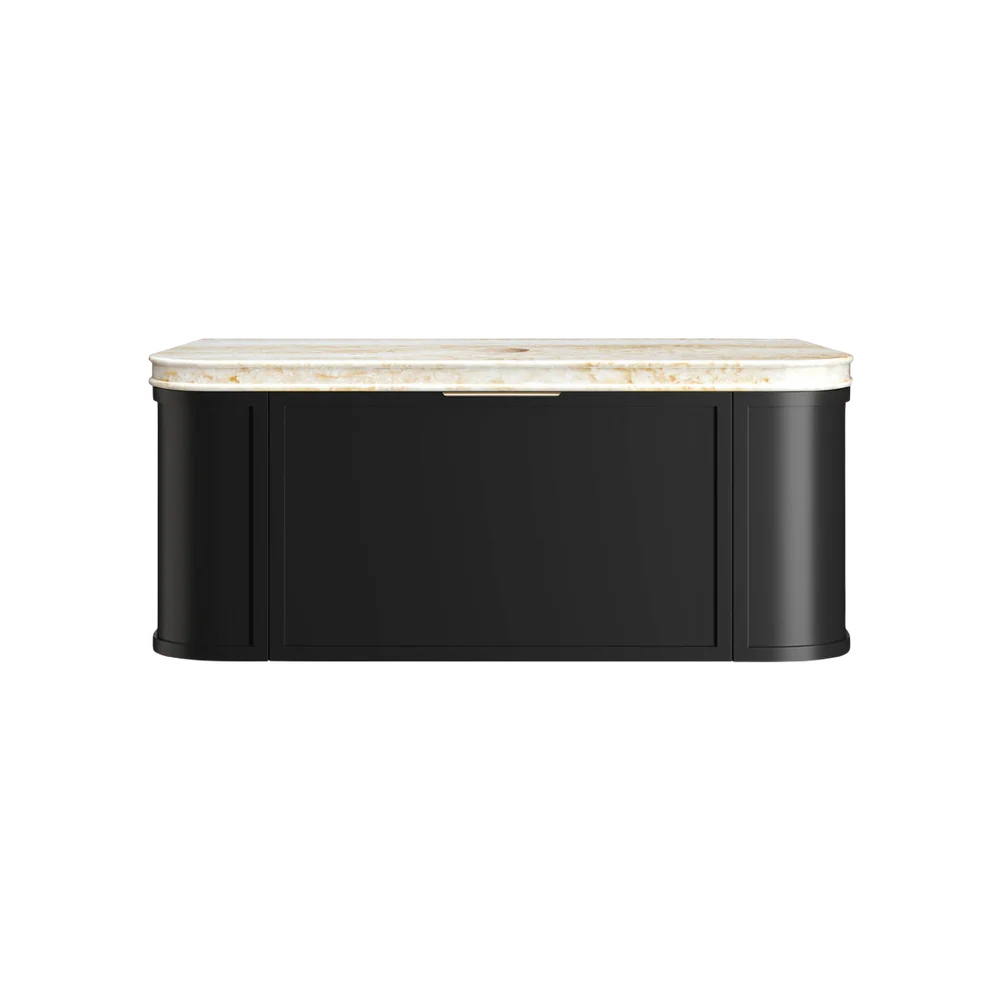 Otti Hampshire 1500mm Satin Black Wall Hung Double Bowl Curve Vanity - Image 12