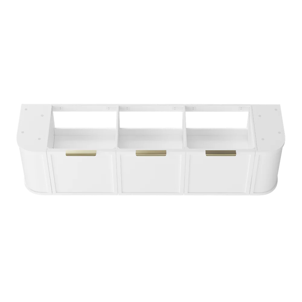 Otti Hampshire 1800mm Satin White Wall Hung Double Bowl Curve Vanity - Image 5