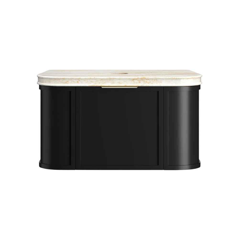 Otti Hampshire 900mm Satin Black Wall Hung Curve Vanity - Image 12