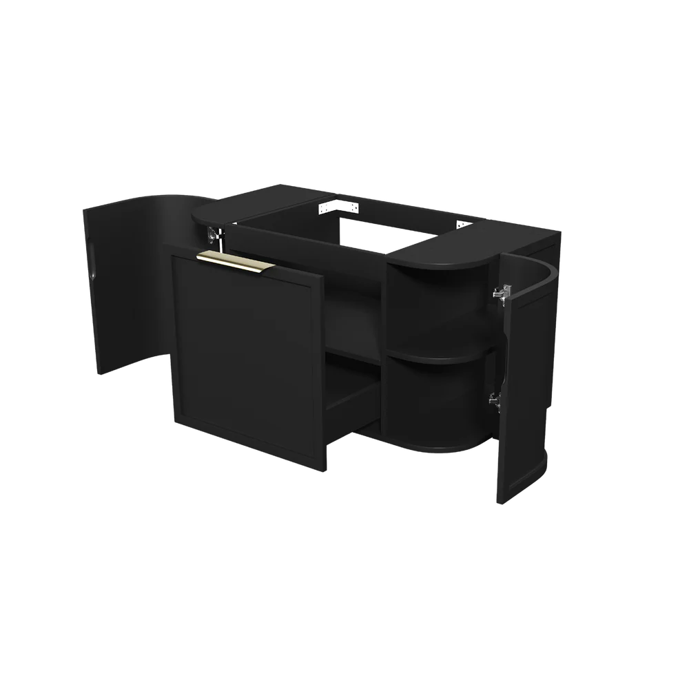 Otti Hampshire 900mm Satin Black Wall Hung Curve Vanity - Image 6