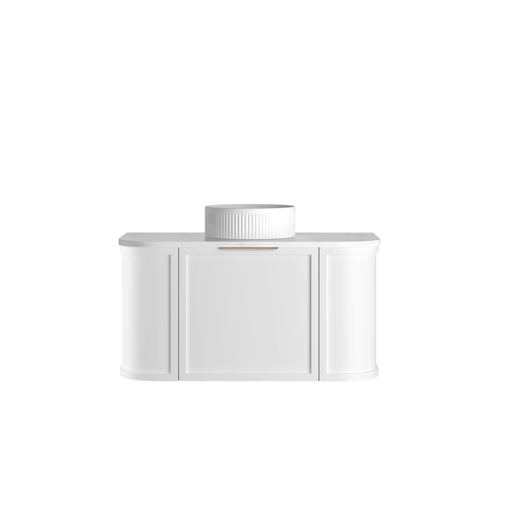 Otti Hampshire 900mm Satin White Wall Hung Curve Vanity - Image 8
