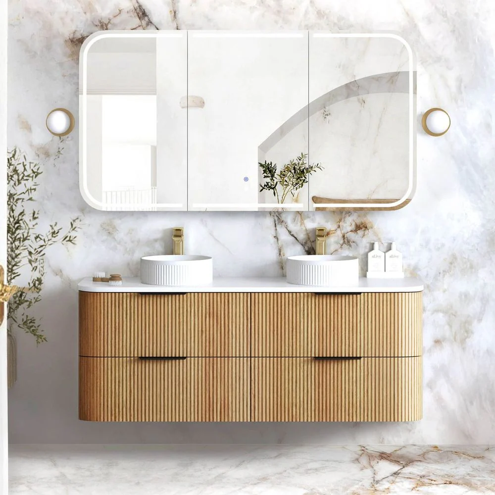 Otti Havana 1500mm Woodland Oak Fluted Wall Hung Vanity - Image 2