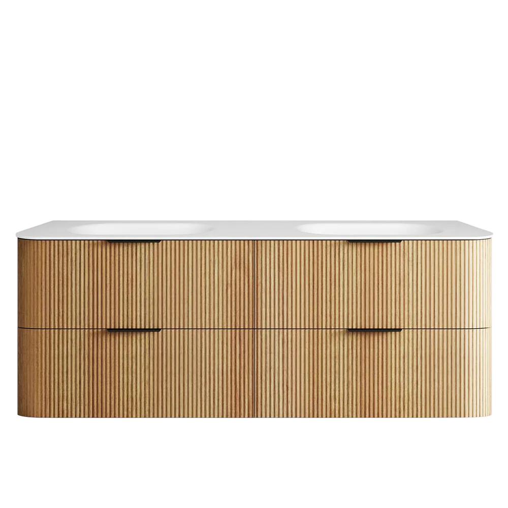 Otti Havana 1500mm Woodland Oak Fluted Wall Hung Vanity - Image 5