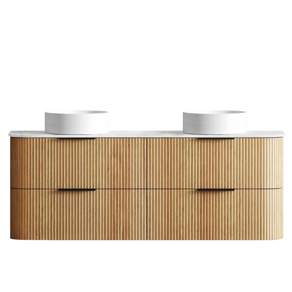 Otti Havana 1500mm Woodland Oak Fluted Wall Hung Vanity - Image 8